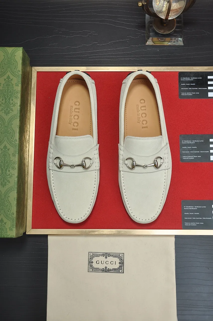 Men's Men's Shoes💰420💶【GUCCI】 (High-end Niuli) New 🍀Gucci*——Gucci Doudou Shoes! Made of imported original cowhide, the inner top layer is comfortable cowhide lining! Original wear-resistant rubber outsole! High quality products! Code number 38-44!